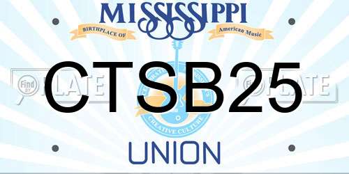 CTSB25 Mississippi License Plate