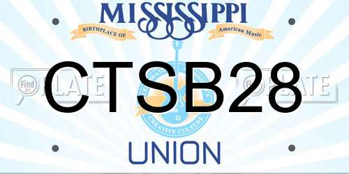 CTSB28 Mississippi License Plate