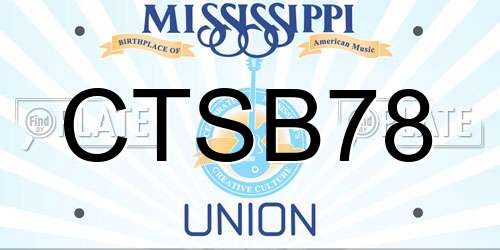 CTSB78 Mississippi License Plate