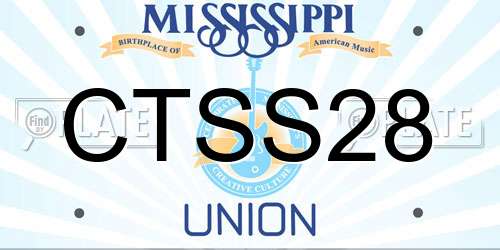 CTSS28 Mississippi License Plate