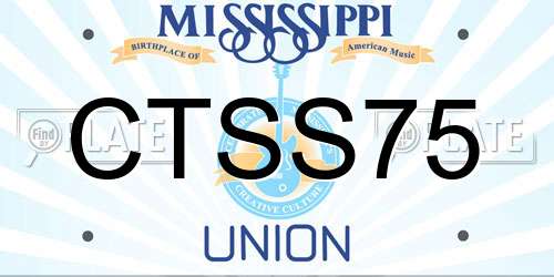 CTSS75 Mississippi License Plate