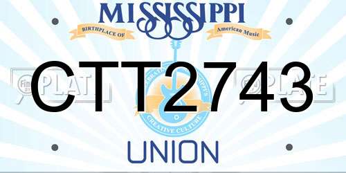 CTT2743 Mississippi License Plate