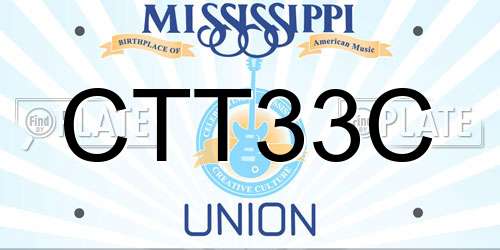 CTT33C Mississippi License Plate