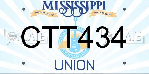CTT434 Mississippi License Plate