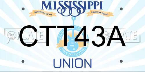 CTT43A Mississippi License Plate