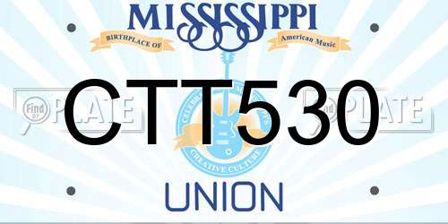 CTT530 Mississippi License Plate