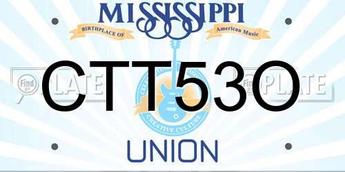 CTT53O Mississippi License Plate