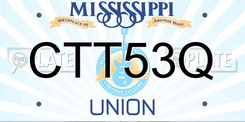 CTT53Q Mississippi License Plate