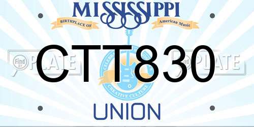CTT830 Mississippi License Plate