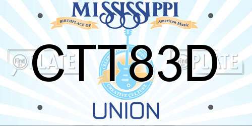 CTT83D Mississippi License Plate