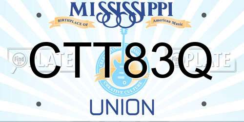 CTT83Q Mississippi License Plate