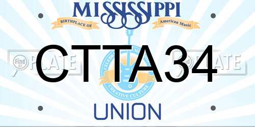 CTTA34 Mississippi License Plate