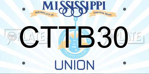 CTTB30 Mississippi License Plate
