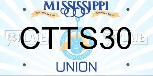CTTS30 Mississippi License Plate