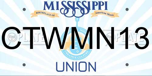 CTWMN13 Mississippi License Plate