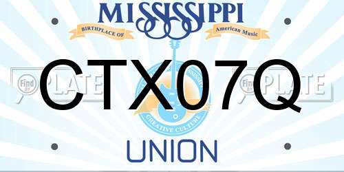 CTX07Q Mississippi License Plate