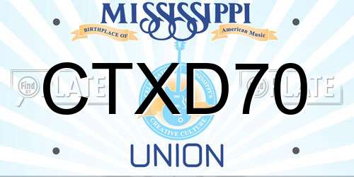 CTXD70 Mississippi License Plate