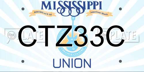 CTZ33C Mississippi License Plate