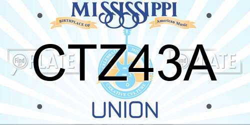 CTZ43A Mississippi License Plate