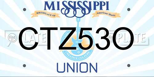 CTZ53O Mississippi License Plate