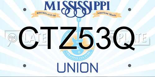 CTZ53Q Mississippi License Plate