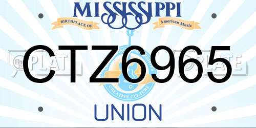 CTZ6965 Mississippi License Plate