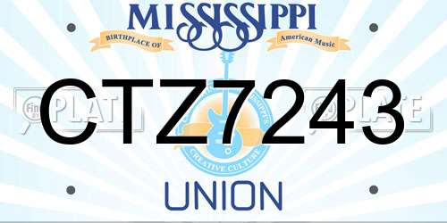 CTZ7243 Mississippi License Plate