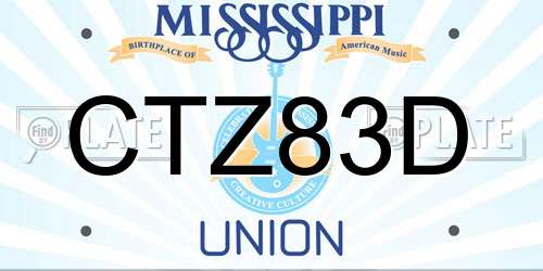 CTZ83D Mississippi License Plate
