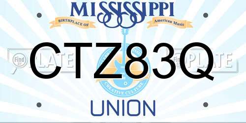 CTZ83Q Mississippi License Plate