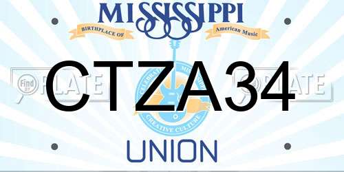 CTZA34 Mississippi License Plate