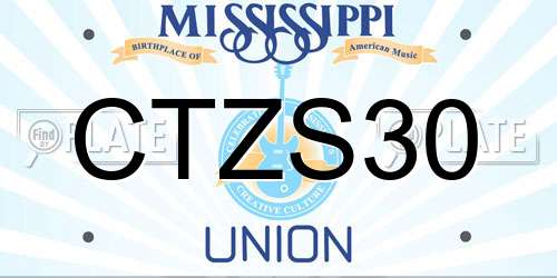 CTZS30 Mississippi License Plate