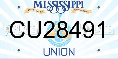 CU28491 Mississippi License Plate