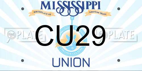 CU29 Mississippi License Plate