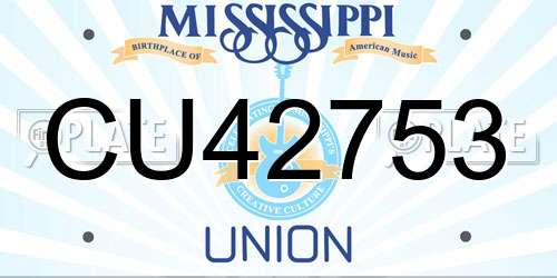 CU42753 Mississippi License Plate