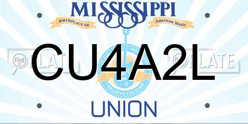CU4A2L Mississippi License Plate