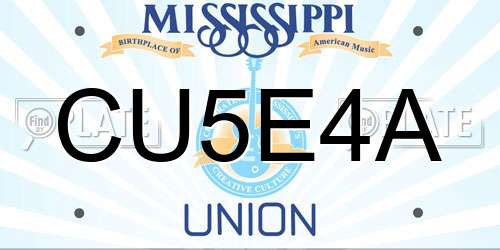 CU5E4A Mississippi License Plate