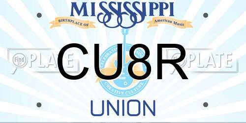 CU8R Mississippi License Plate