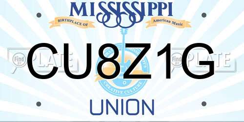 CU8Z1G Mississippi License Plate