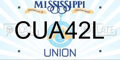 CUA42L Mississippi License Plate