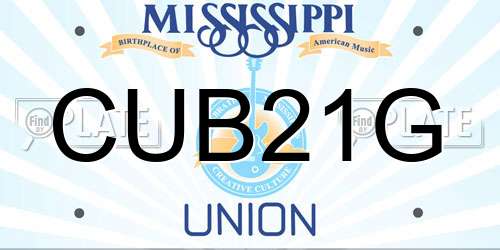 CUB21G Mississippi License Plate