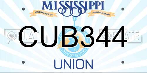 CUB344 Mississippi License Plate