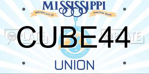 CUBE44 Mississippi License Plate