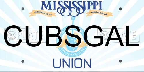 CUBSGAL Mississippi License Plate