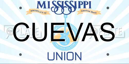 CUEVAS Mississippi License Plate