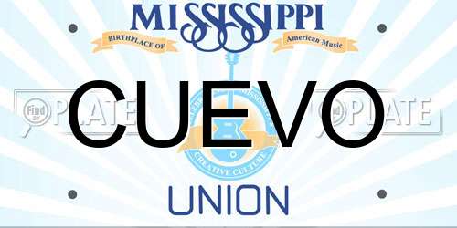 CUEVO Mississippi License Plate