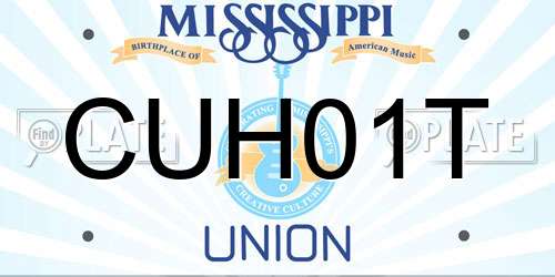 CUH01T Mississippi License Plate