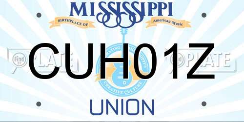 CUH01Z Mississippi License Plate