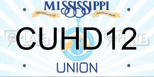 CUHD12 Mississippi License Plate