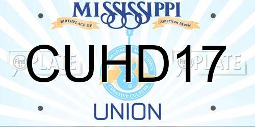 CUHD17 Mississippi License Plate