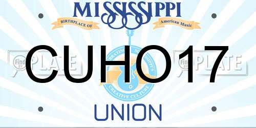 CUHO17 Mississippi License Plate